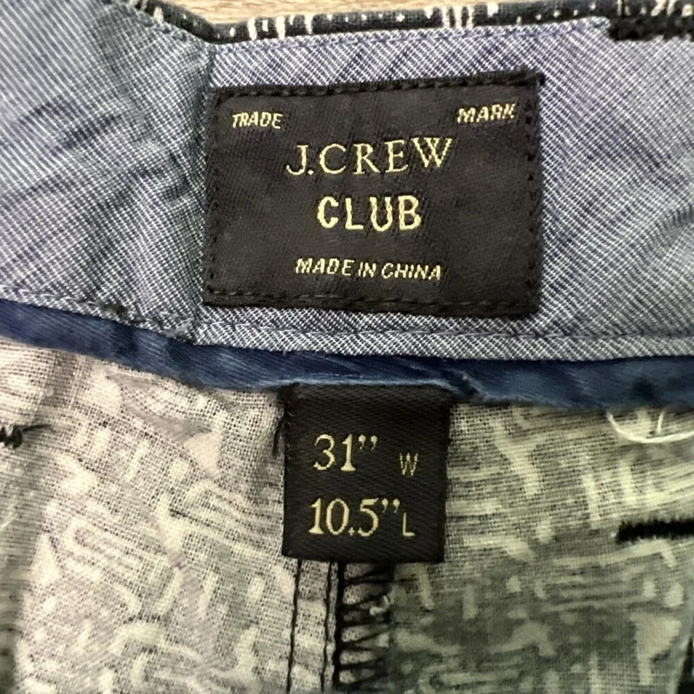 J Crew Club Chino Shorts Mens‎ 31 Black Pattern 10.5